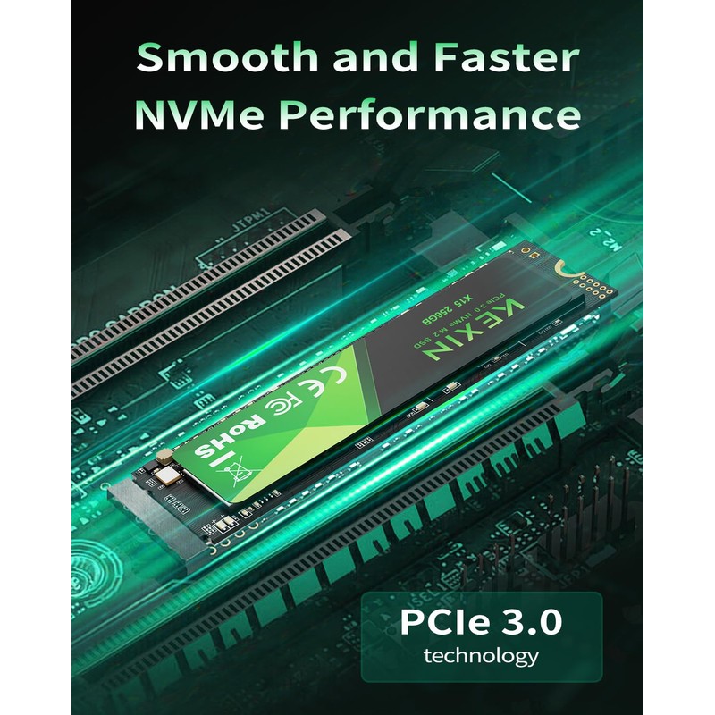 KEXIN SSD M.2 NVMe Internal SSD 256GB M.2 2280, PCIe