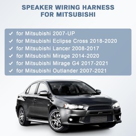 Fiegromech Door Speaker Harness Adapter Compatible with Mitsubishi Lancer Outlander Mirage Eclipse 2008-2020,4PCS Aftermarket Car Speaker Wire Connectors Kit