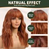 KOME Orange Wig with Bangs,Ginger Wavy Wigs for Women,Copper Shoulder