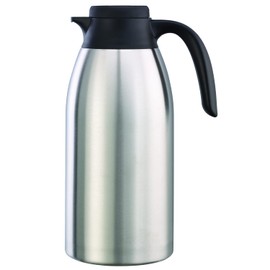 Service Ideas FCC20SS Flow Control Server, Vacuum Insulated Carafe, 2 Liter (67.6 Ounces) Stainless Steel/Black
