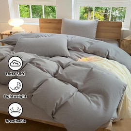 100% Washed Cotton Weighted Blanket Cover, Linen Feel Duvet Cover for Weighted Blanket 80"x87", Plain Simple Cotton Heavy Blanket Duvet Cover (Tan, 80"x87")
