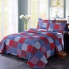Ycosy Plaid Quilt Set Queen Size Country Patchwork Bedding Set