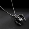YZMOXNL Skull Necklace Punk Skeleton Wings Pendant Choker Goth Halloween