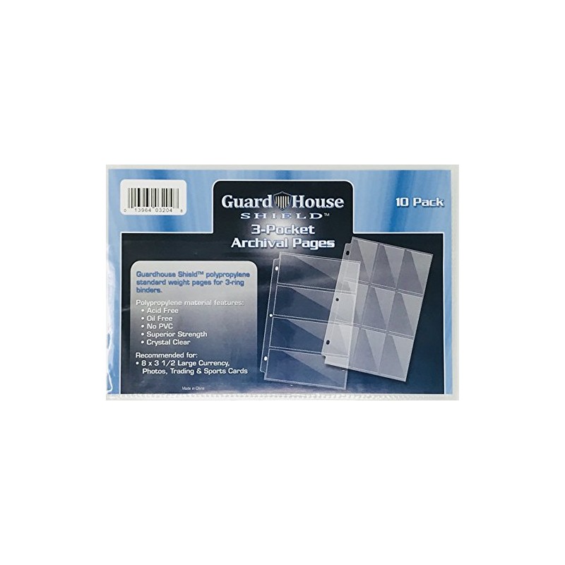 GuardHouse Shield - Páginas de almacenamiento para billetes modernos y