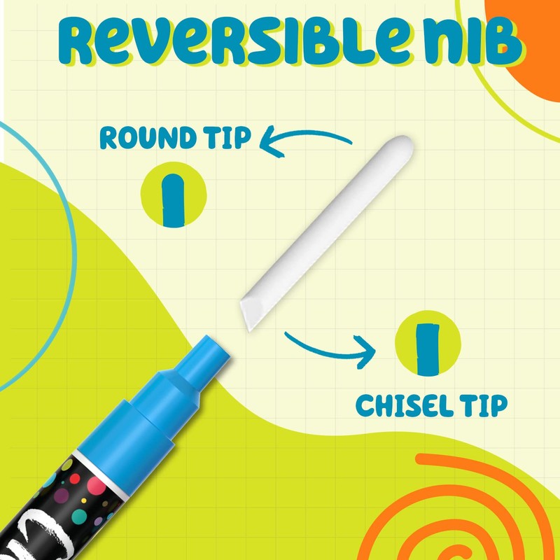 Fine Tip Chalk Pens - Pack of 10 colour markers