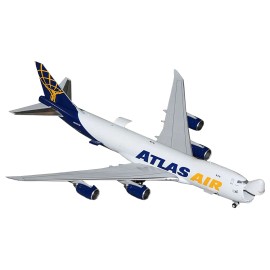 DCD Boeing 747-8F Commercial Aircraft Atlas Air-Apex Logistics 1/400 Interactive Series Resin Toy White Blue Tail (N863GT)