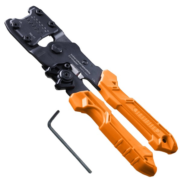 Precision Universal Crimping Tool with Inter-Changeable die Plates (Size S) Handy Crimp Tool. Made in Japan. ENGINEER pad-11