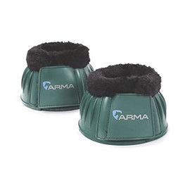 Shires Over Reach/Fleece Trim boots-134F, Green black fur, Full