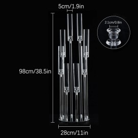 Acrylic 8 Arms  LED Candle Holders Candelabrum Wedding Table Centerpieces Home Decoration  Candlesticks Standscolor: transparent, size: Tall / Large