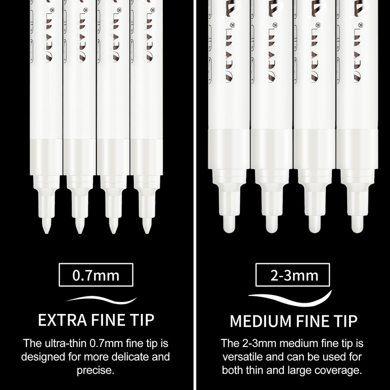 SFAIH Acrylic White Paint Pens - 8 Pack 2-3MM Medium