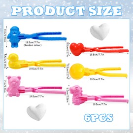Snowball Shaper, Pack of 6 Snowball Clips, Snowball Tongs, Snowball Maker, Sandball Snowball Clip, Toy Kids Winter Outdoor Toy for Children to Play in the Snow