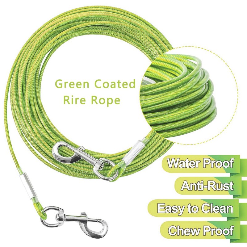 Mi Metty Dog Tie Out Cable 10ft Chew Proof Dog