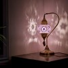 DEMMEX Turkish Moroccan Table Lamp, Swan Neck Tiffany Style Mosaic