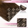 Fimislosion Real Hair Extensions Clip in Human Hair, Seamless Clip