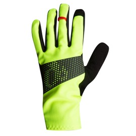PEARL IZUMI - Guantes de gel para hombre, con aislamiento ciclón, acolchado de palma con elástico en 4 direcciones, compatible con visualización táctil, Amarillo gritón, Large