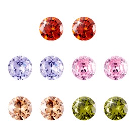 Craftdady 10pcs 6mm barretteCubic Zirconia Stone Colorful Loose CZ Rhinestone Faceted Cabochons for Earring Bracelet Pendants Jewelry DIY Craft Making