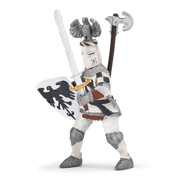 Papo MEDIEVAL-FANTASY Brave 39785 White Crested Knight Figurine, Multicolour