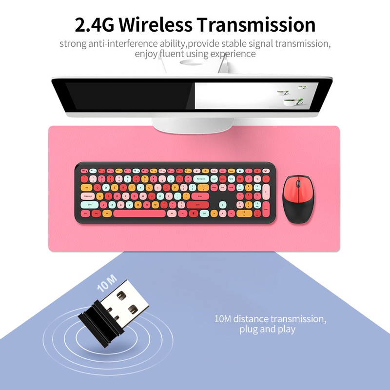 Mofii 666 Keyboard Mouse Combo Wireless 2.4G Mixed Color 110