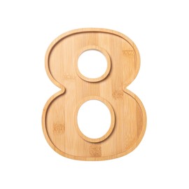 Charcuterie Board Digit "8" Tall 9 INCH,Eco-Friendly Bamboo,Charcuterie Letters Fillable for Fruit Salad Cheese Platter Food Dish Plates, Charcuterie Boards for Baby Shower Party Decorations