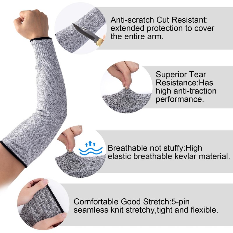 ANCIRS 41cm Cut Resistant Sleeves for Arm Protection, Dog Bite