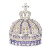 Metal Trinket Box Purple Crown Shape Shiny Elegant Exquisite Zinc
