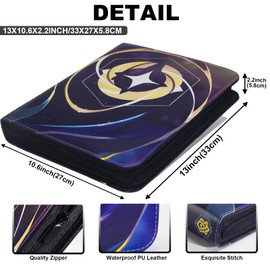 KarlyPro Premium Binder Compatible with Lorcana Cards 990 Pockets Collectible Card Holder for Sports Cards and other TCG Trading Cards with 55 Sleeves.