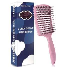 Qufiiry Haarbürste Ohne Ziepen, Profi Entwirrungsbürste mit Griff, Haarbürste Zum Entwirren, Halbdurchbrochenes Design für alle Haartypen und Frisuren, Curl Hair Brush mit Haarpflege-Funktion (Rosa)