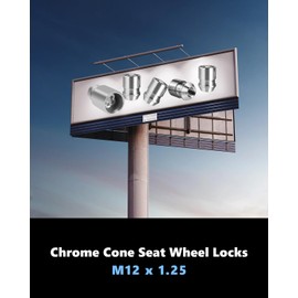 Wheel Locks | Wheel Locks Lug Nuts | M12 x 1.25 Locking Lug Nuts| Fit for Nissan Altima Rogue Infiniti Q50 QX60 Subaru Outback Forester Suzuki Datsun Mercury and More 13/16" Hex Key Cone Seat, 24154