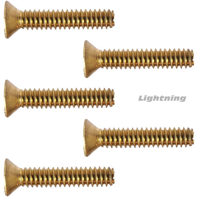Flat Head Slotted Machine Screws Solid Brass #6-32 x 3/8