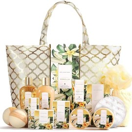 Gifts for Women, Spa Luxetique Gift Baskets for Women,15 Pcs Vanilla Spa Gifts for Womens, Women's Gifts with Bubble Bath, Bath Salt, Bath Bombs, Birthday Gift Christmas Spa Baskets