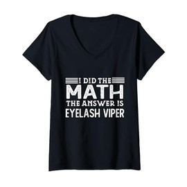 The Answer Is Eyelash Viper Funny Math Teacher Student V-Neck T-Shirt