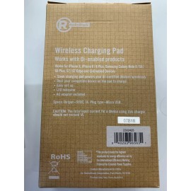 RadioShack Sleek Thin Wireless Charging Pad (Black) with Power Adapter