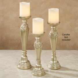 Rya Gem Candleholders Champagne Gold Set of Three