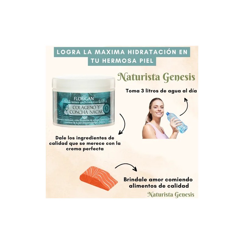 Crema Facial Colageno Con Concha Nacar Florigan 350g Pack 2