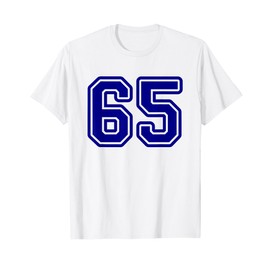 Number #65 Blue Sport Number 65 T-Shirt