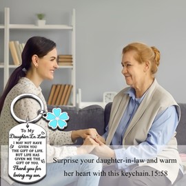 Christmas Gifts for Daughter in Law, Flower Keychains, Stocking Stuffers for Daughter in Law, Future Daughter in Law Gifts, Daughter in Law Gifts from Mother in Law, Birthday Gifts for Daughter in Law