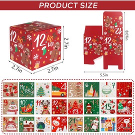 TLOXO Advent Calendar for Filling, 24 Advent Calendar Boxes, Advent Calendar Fill Yourself for Crafts and Standing, Christmas Decoration