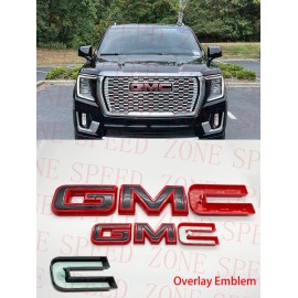 Auto GMC 2021-2023 GMC YUKON YUKON XL Front Rear Tailgate Black Red OVERLAY Emblem