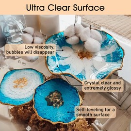 JDiction 1 Gallon Epoxy Resin, Clear Casting Self-Leveling Low Viscosity Bubble-Free Resin and Hardener Kit for Jewelry Making, Flowers, Coasters, Table Top and Wood Crafts