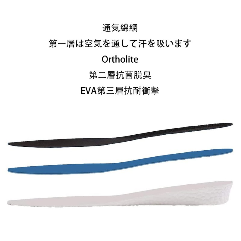 ALLVD Secret Insole, Shock Absorption, Height Up, Choose from 3
