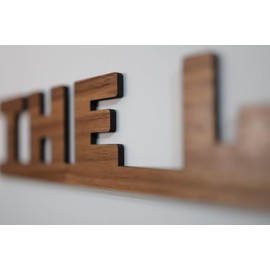 NOIR.DESIGN The Loo Door Topper Wooden Sign, 29.5 cm x 5.5 cm, Walnut, Decorative Bathroom, Modern Toilet Sign