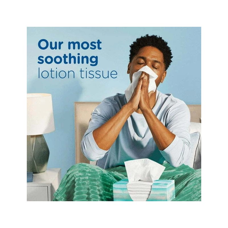 Puffs Plus Lotion Facial Tissues, 4 Family Box, 124 Tissues