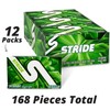 Stride Spearmint Sugar Free Gum, 12 Packs of 14 Pieces