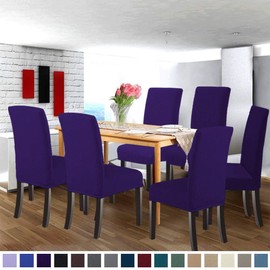 GoodtoU Chair Covers for Dining Room 6 Pack, Removable Washable Chair Protector for Home/Restaurant/Banquet(Lavender Purple, Set of 6)