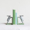 Creative Co-Op Decorative 2-Tone Cast Metal Rabbit Bookends, Green and
