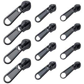 NTRUXZP Pack of 12 Zip Zippers, Zip Replacement Zip Repair Kit for Zipper Suitcase Boots Jacket Backpacks Black (3 Sizes, 3/5/8)