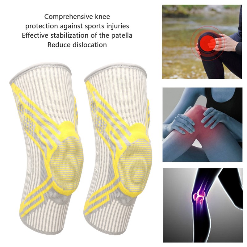 1 Pair Knee Brace Nylon Knitting Breathable Knee Compression Sleeve