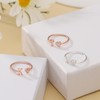 FUNEIA Heart Ring with Letters Women Gold Silver Rose Gold