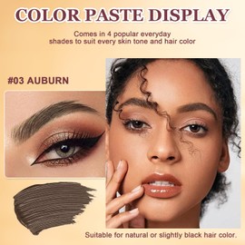 Brow-Fection Angled Brush & Dip, Liquid Eyebrow Brush, Long Lasting Waterproof Smudge Proof Liquid Eyebrow Pen, Hair-Like Strokes Brow Pencil, Creates Natural Looking Brows Effortlessly (#03Auburn)