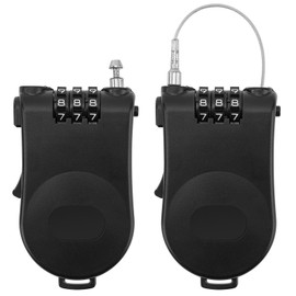Cable Lock, 2 Pieces Retractable Cable Lock Combination Lock with 107 cm Wire Rope Suitcase Lock Travel Lock Luggage Locks Portable Helmet Lock Scooter Lock Rope Lock for Helmet Motorcycle